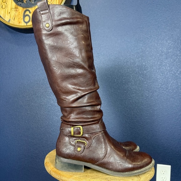 White Mountain Latigo Brown Knee High Slouchy Boots, Size 9 - Picture 6 of 11